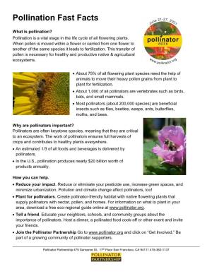 Pollination Fast Facts