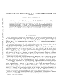 Arxiv:Math/0502585V1 [Math.GT] 28 Feb 2005 Fcmuaosin Commutators of Tutr Seeg 1) Utemr,Bigasbe F( of Subset a Being Furthermore, [1])
