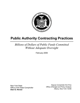 Public Authority Contracting Practices