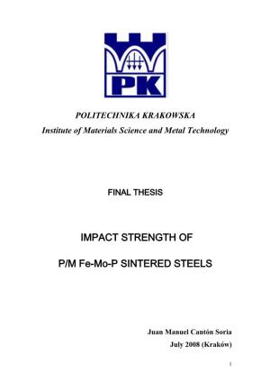 IMPACT STRENGTH of P/M Fe-Mo-P SINTERED STEELS