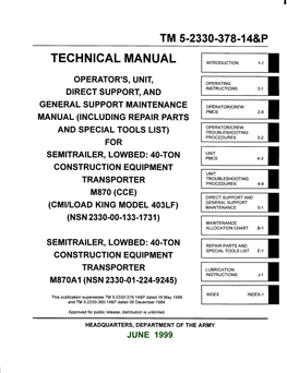 Technical Manual Introduction 1-1