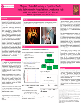 Marijuana Effect on Differentiating an Opioid from Placebo During the Discrimination Phase of a Human Abuse Potential Study Clark W