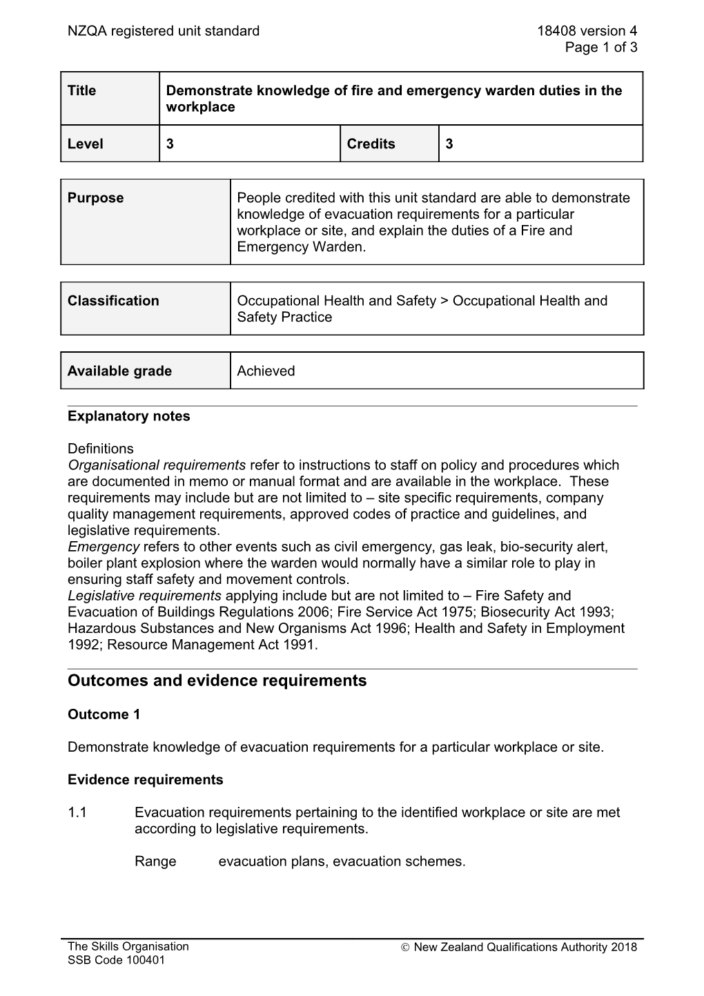 18408 Demonstrate Knowledge of Fire and Emergency Warden Duties in the ...