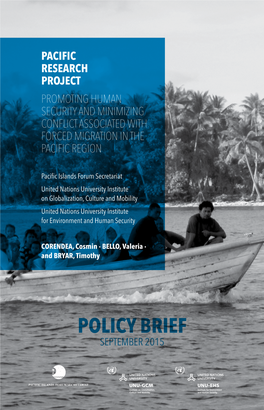 Promoting Human Security and Minimizing Conflict Associated with Forced Migration in the Pacific Region