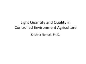 Light Quantity and Quality in Controlled Environment Agriculture Krishna Nemali, Ph.D