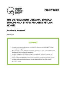 Should Europe Help Syrian Refugees Return Home?