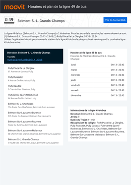 Horaires Et Trajet De La Ligne 49 De Bus Sur Une Carte