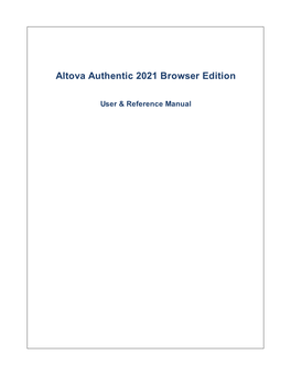 Altova Authentic 2021 Browser Edition