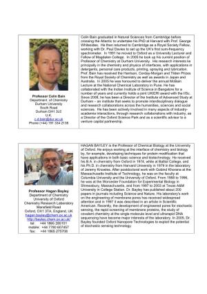 Bios and Abstracts of RSC Speakers