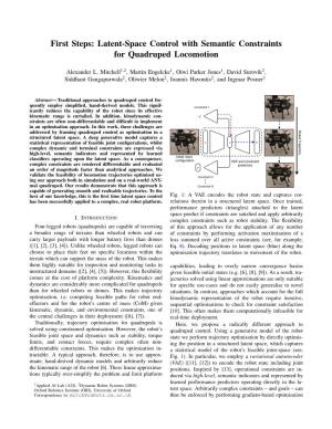 Latent-Space Control with Semantic Constraints for Quadruped Locomotion