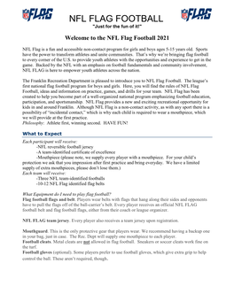 NFL Flag Football Program Guide