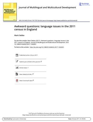 Awkward Questions: Language Issues in the 2011 Census in England