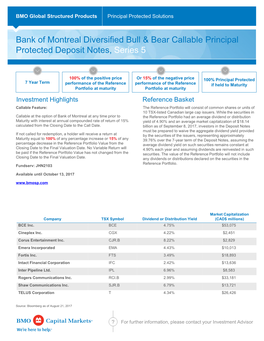 Bank of Montreal Diversified Bull & Bear Callable Principal Protected Deposit Notes, Series 5
