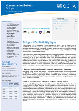 Ethiopia: COVID-19 Highlights Humanitarian Bulletin