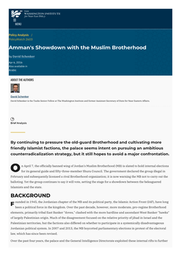Amman's Showdown with the Muslim Brotherhood by David Schenker