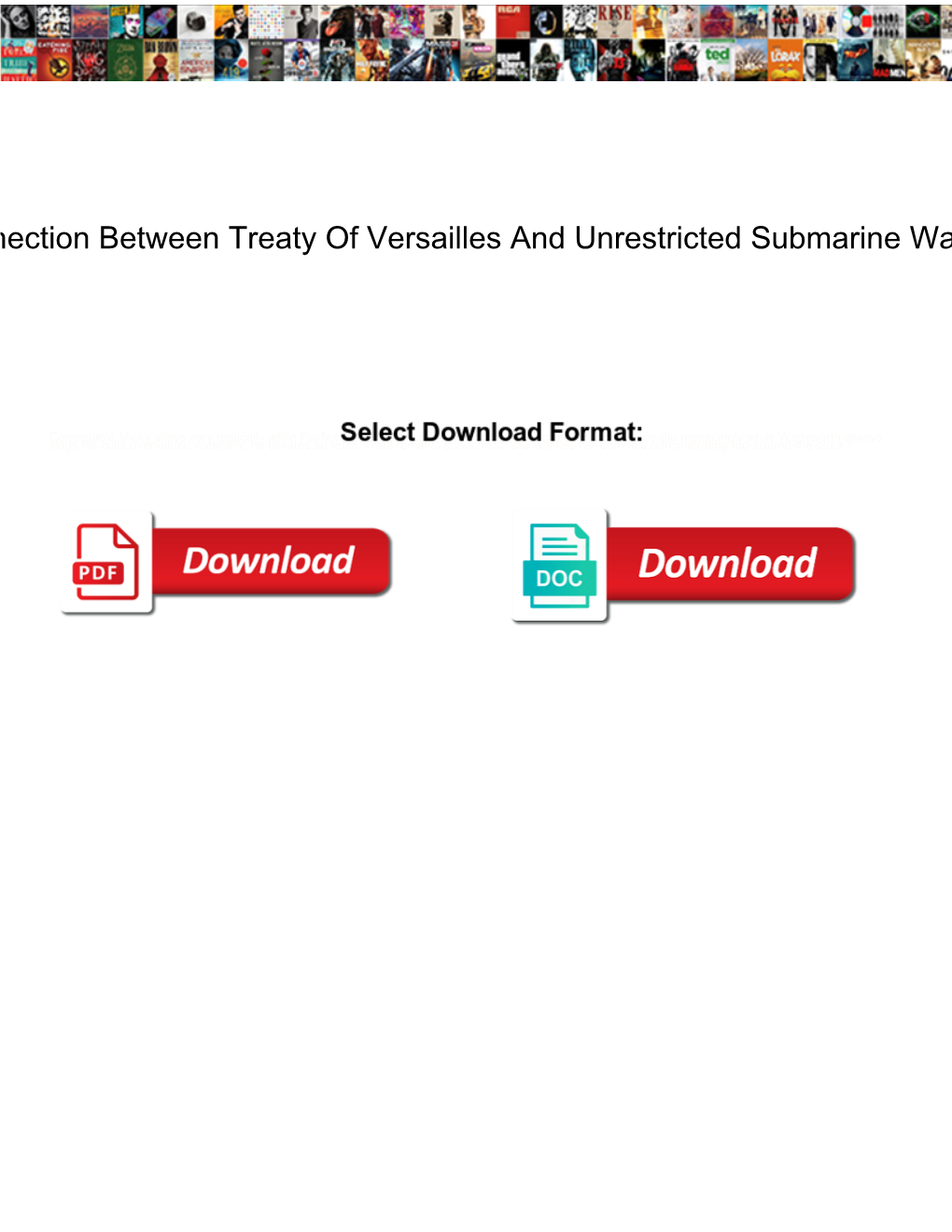 Connection Between Treaty of Versailles and Unrestricted Submarine Warfare