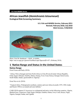 ERSS-African Jewelfish (Hemichromis Letourneuxi)