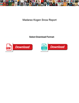 Madarao Kogen Snow Report