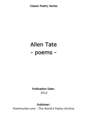 Allen Tate - Poems