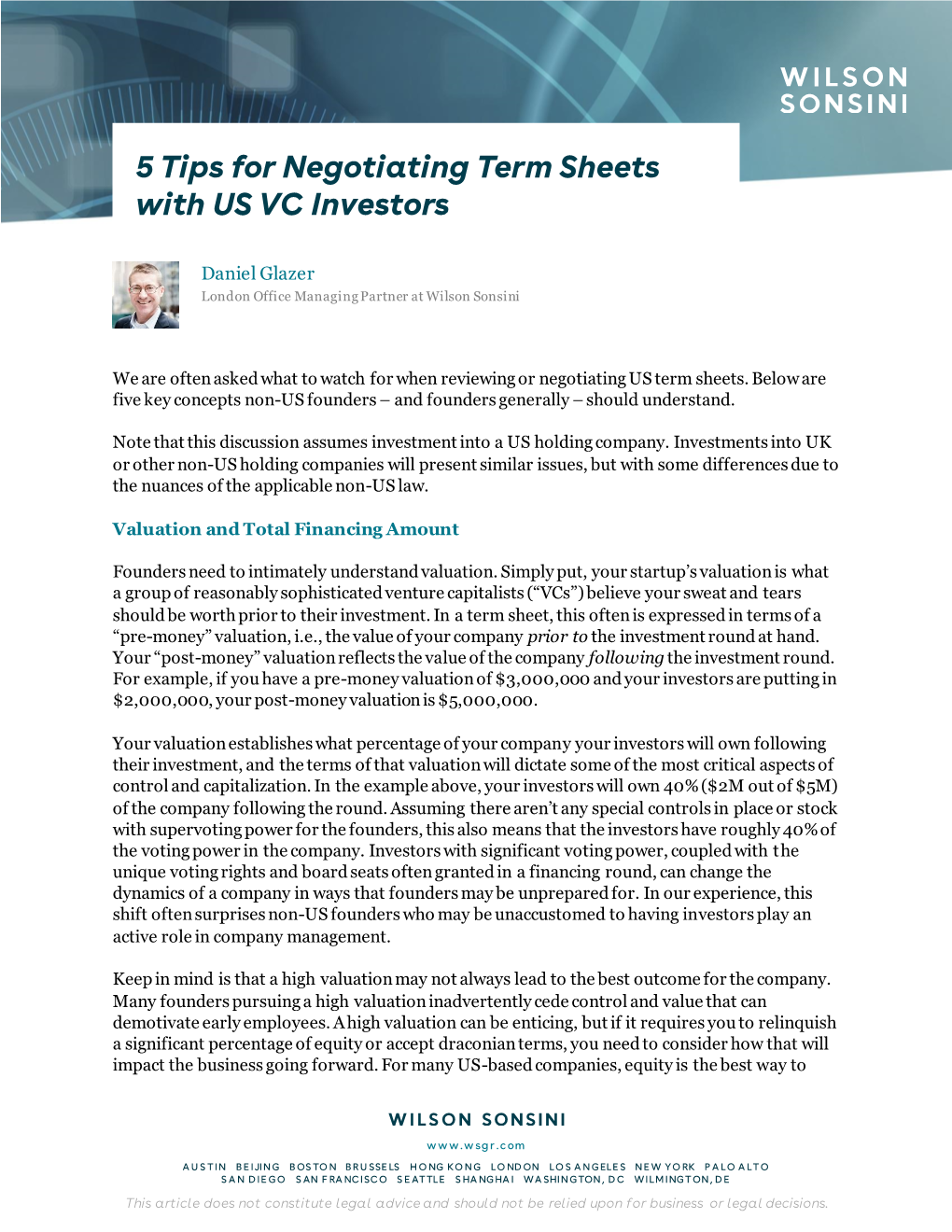 5 Tips for Negotiating Term Sheets with US VC Investors