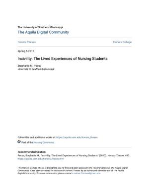 Incivility: the Lived Experiences of Nursing Students