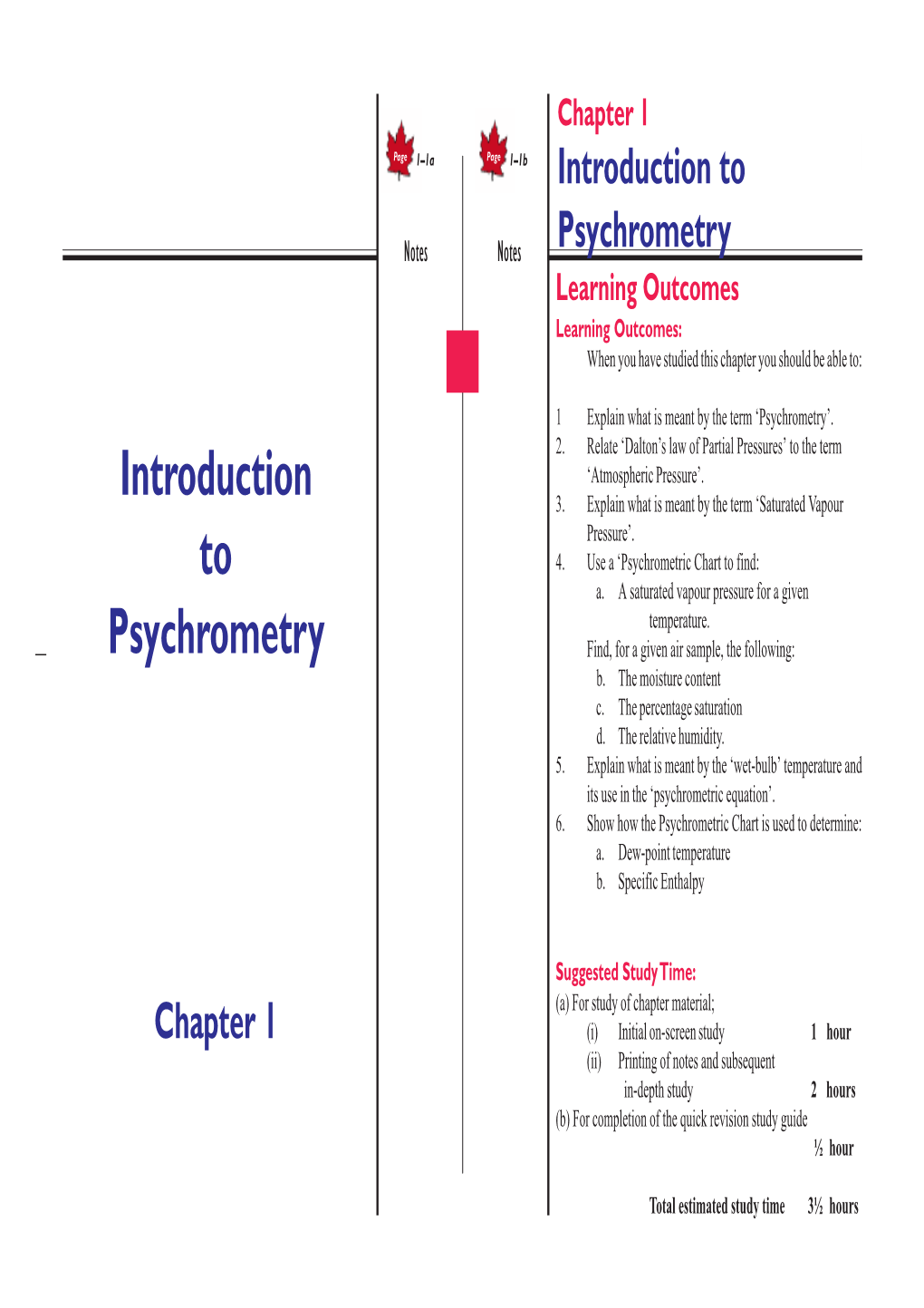 Introduction to Psychrometry 1A1–1A 1A1–1B Introduction To
