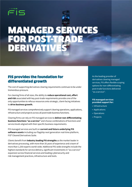 Managed Services for Post-Trade Derivatives