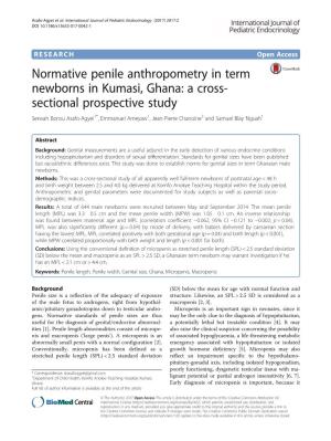 Normative Penile Anthropometry in Term Newborns in Kumasi, Ghana: A
