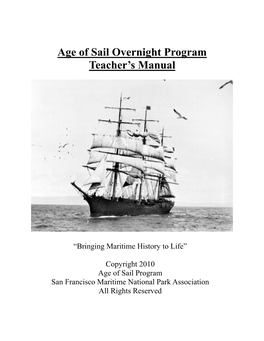 Age of Sail Overnight Program Teacher's Manual