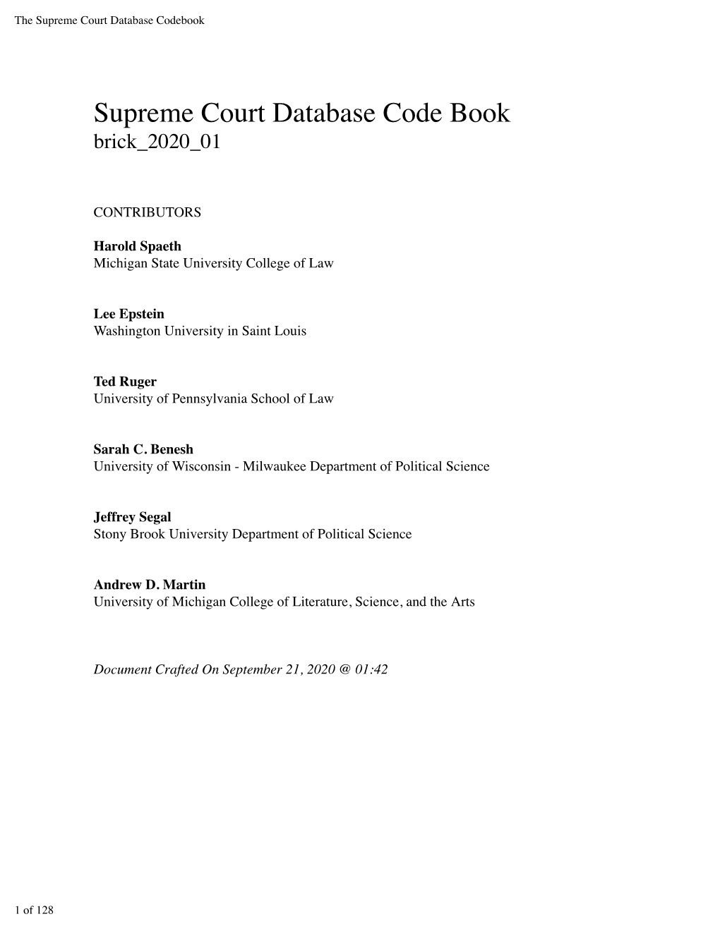 The Supreme Court Database Codebook