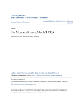The Montana Kaimin, March 9, 1955