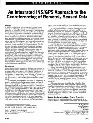 An Integrated INS/GPS Approach to the Georeferencing of Remotely