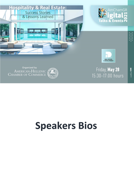Speakers Bios