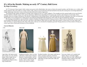 It's All in the Details: Making an Early 19Th Century Ball Gown by Hope Greenberg