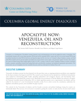 Apocalypse Now: Venezuela, Oil and Reconstruction