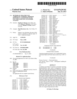 (12) United States Patent (10) Patent No.: US 8.470,295 B2 Warren Et Al