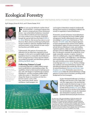 Ecological Forestry Integrating Disturbance Ecology Patterns Into Forest Treatments