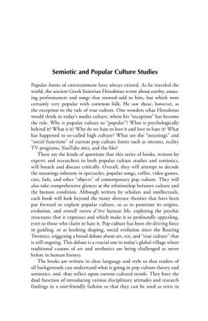Semiotic and Popular Culture Studies