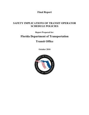 Florida Department of Transportation Transit Office