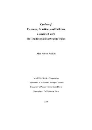 Customs, Practices and Folklore Associated with the Traditional Harvest in Wales