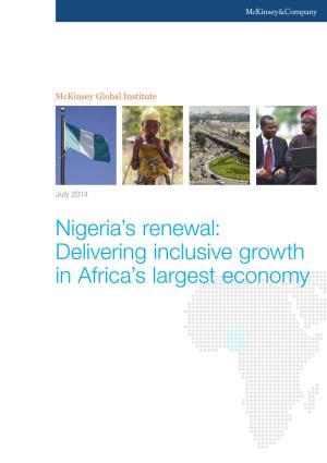 Nigeria's Renewal: Delivering Inclusive Growth in Africa's Largest Economy