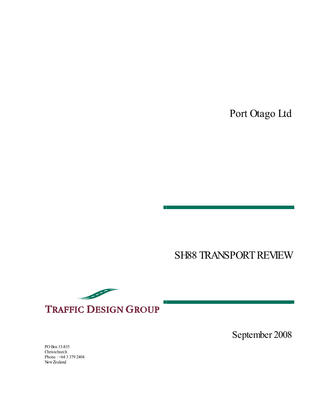 Port Otago Ltd SH88 Transport Review