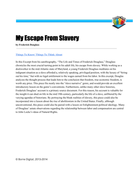 My Escape from Slavery by Frederick Douglass