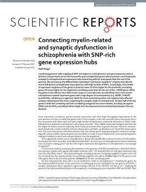 Connecting Myelin-Related and Synaptic Dysfunction In