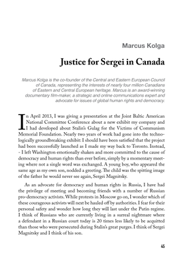 Justice for Sergei in Canada