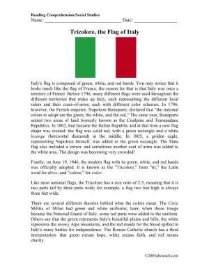 Tricolore, the Flag of Italy