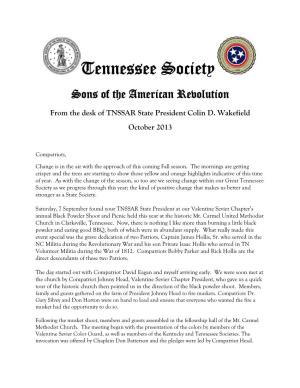 Tennessee Society Sons of the American Revolution