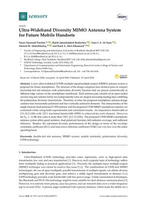 Ultra-Wideband Diversity MIMO Antenna System for Future Mobile Handsets