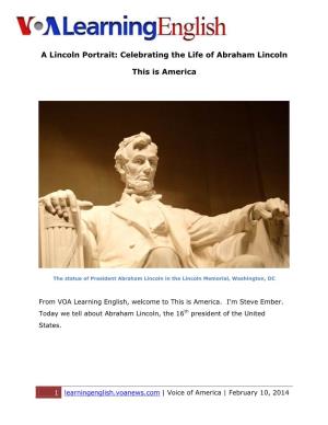 A Lincoln Portrait: Celebrating the Life of Abraham Lincoln