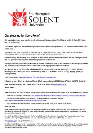 City Steps up for Sport Relief